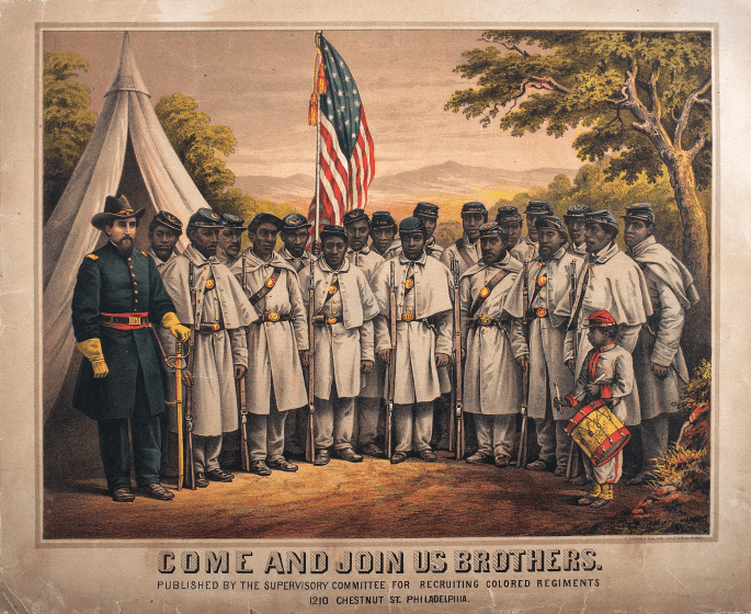Recruitment poster for African-American soldiers, 1860s